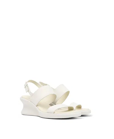 Camper Louise Slingback Platform Wedge Sandal In White