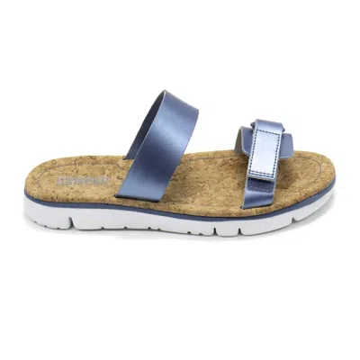 Camper Women's Oruga Slide Sandal In Blue Metallic