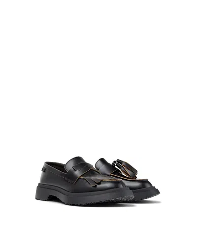 Camper Women's Walden Twins Leather Moccasin In Black