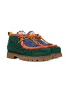Camper X Bobo Choses Shearling Ankle Boots In Green