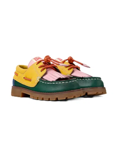Camper Kids' X Bobo Choses Twins Leather Fringe Loafers In Animal Print