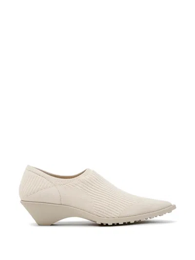Camper X Issey Miyake Anna Ribbed Pointed-toe Loafers In White