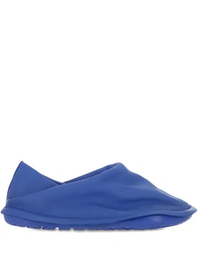 Camper X Issey Miyake Leather Draped Loafers In Blue