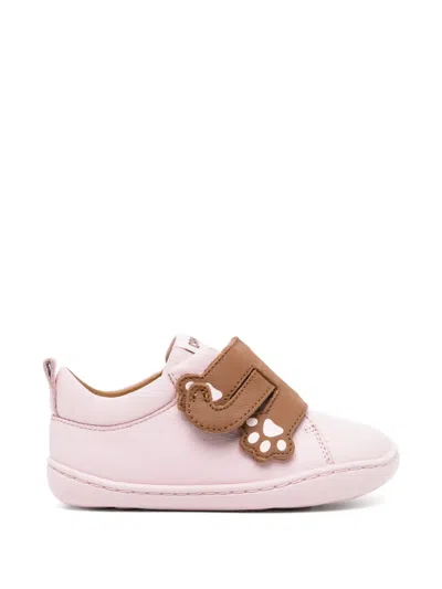 Camper-kids Babies' Animal-patch Touch-strap Sneakers In Pink