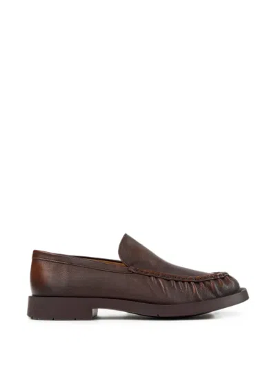 Camperlab 1978 Ruched Leather Loafers In Brown