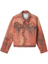 Camperlab Abstract-pattern Denim Jacket In Orange