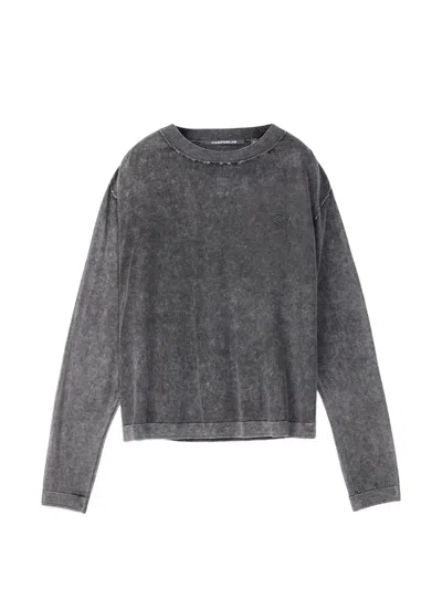 Camperlab Acid-wash Cotton Sweater In Gray