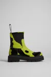 Camperlab Black & Green Eki Ankle Boots In Multi