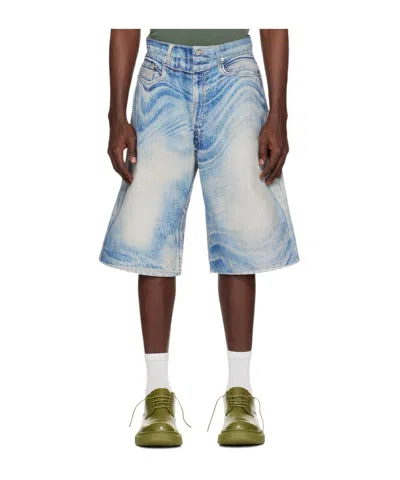 Camperlab Swirl-print Denim Shorts In Multicolor