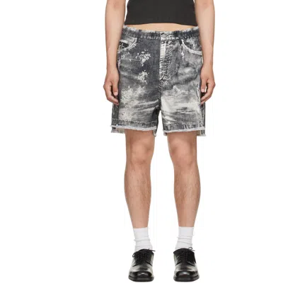 Camperlab Black Corduroy Print Cutoff Shorts