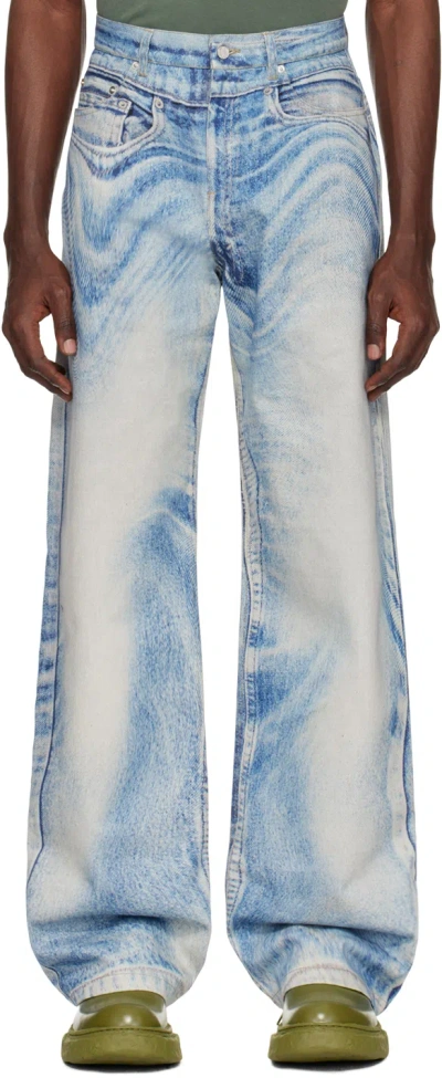 Camperlab Blue Trompe-l'œil Jeans In Multicolor