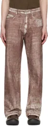 Camperlab Brown Paint Print Jeans In Terracotta