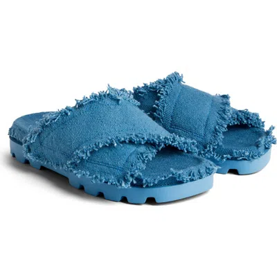 Camperlab Brutus Frayed Canvas Sandal In Blue