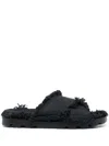 Camperlab Frayed-strap Sandals In Black
