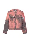 Camperlab Button-fastening Distressed-effect Denim Jacket In Orange