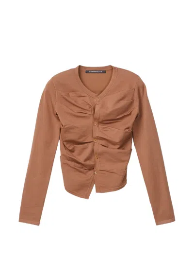Camperlab Buttoned Cardigan In Brown