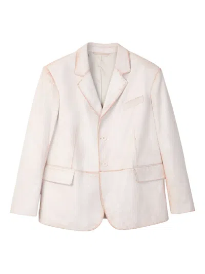 Camperlab Buttoned Leather Jacket In White