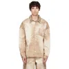 Camperlab Camel Corduroy Print Denim Shirt In Blue