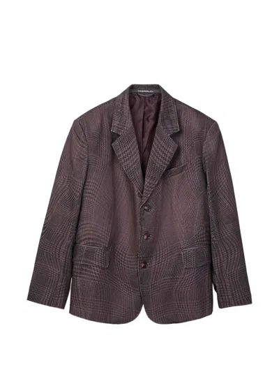 Camperlab Check Pattern Blazer In Burgundy