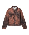 Camperlab Acid-wash Effect Denim Jacket In Brown