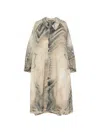 Camperlab Distorted Printed Coat In Brown