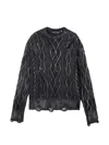 Camperlab Distressed Cable-knit Sweater In Black