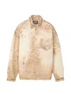 Camperlab Camel Corduroy Print Denim Shirt In Neutral