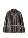 Camperlab Distressed Leather Jacket In Gray