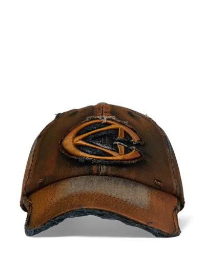 Camperlab Distressed Logo Cap In Brown