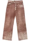 Camperlab Brown Paint Print Jeans In Red