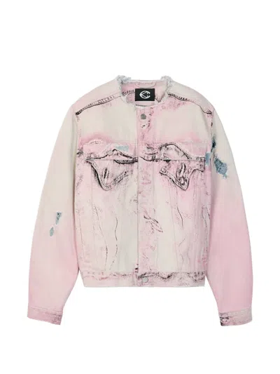 Camperlab Distressed-effect Denim Jacket In Purple