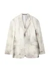 Camperlab Distressed-effect Single-breasted Blazer In Gray