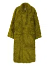 Camperlab Double-breasted Faux-fur Coat In Green