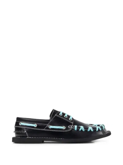 Camperlab Eki Leather Boat Shoes In Black