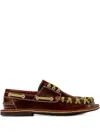 Camperlab Eki Leather Lace-up Boat Shoes In Brown