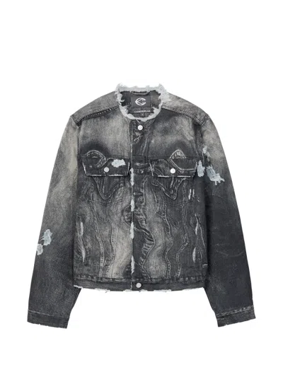 Camperlab Frayed Denim Jacket In Black