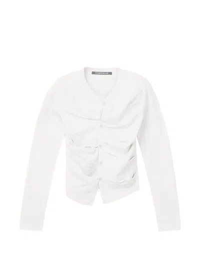 Camperlab Gathered Cardigan In White