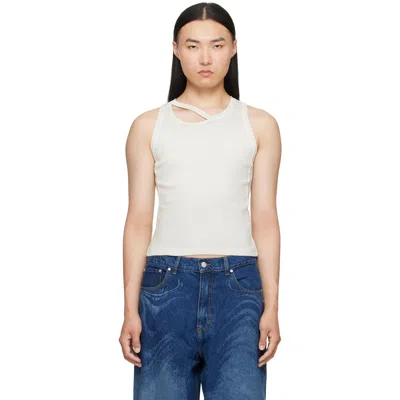 Camperlab Cutout Ribbed Tank Top In Burgundy