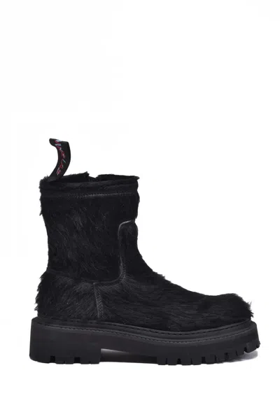 Camperlab Lab Fur Ankle Boot - Black In Multi