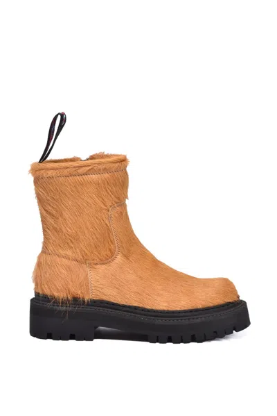 Camperlab Lab Fur Ankle Boot - Brown In Orange