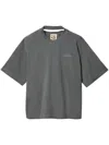 Camperlab Logo-embroidered Cotton T-shirt In Grey