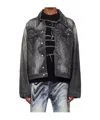 Camperlab Swirl-print Denim Jacket In Black