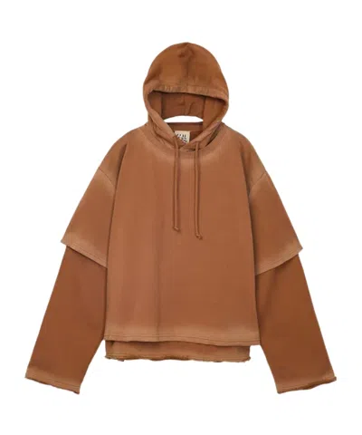 Camperlab Long-sleeved Hooded Sweatshirt In Brown