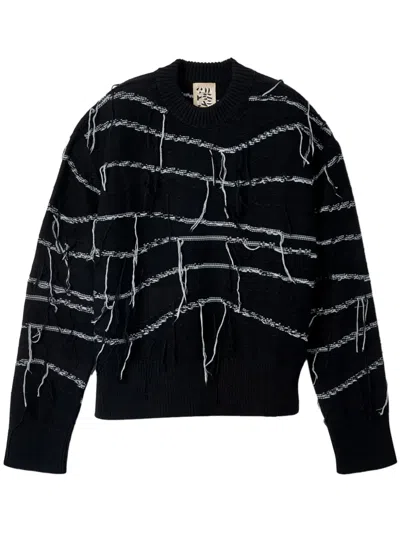 Camperlab Distressed Cotton Sweatshirt In Black