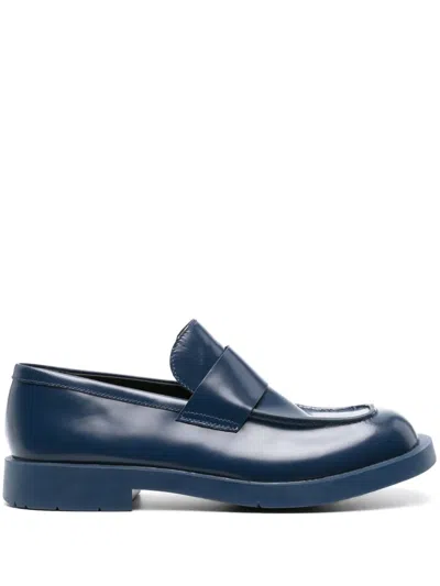 Camperlab Mil 1978 Polished Leather Loafers In Blue