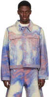 Camperlab Swirl-print Denim Jacket In Multicolor