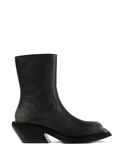 Camperlab Quetal Square Toe Ankle Boots In Black