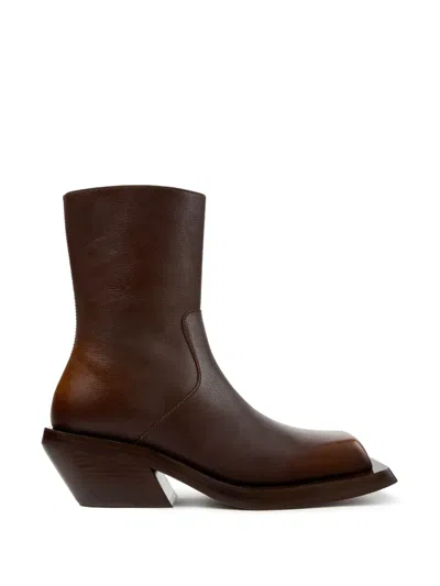 Camperlab Quetal Square-toe Ankle Boots In Brown