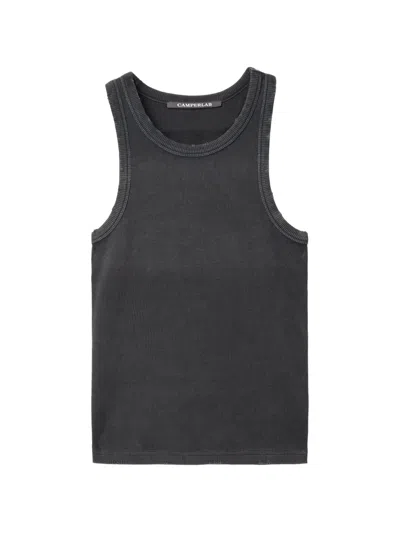 Camperlab Ribbed-knit Logo-patch Tank Top In Gray