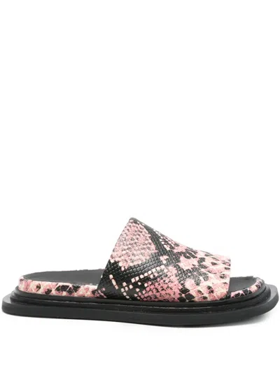 Camperlab Snakeskin-effect Slides In Pink,black,white